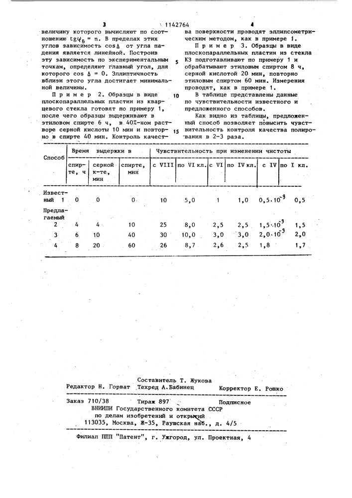 Способ контроля качества полирования деталей (патент 1142764)