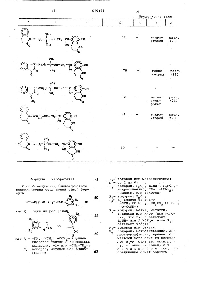 Способ получения аминоалкилгетероциклических соединений или их солей (патент 676163)