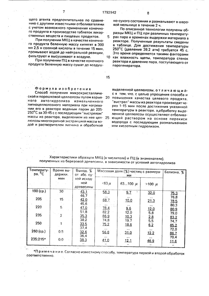 Способ получения микрокристаллической и порошковой целлюлозы (патент 1792942)