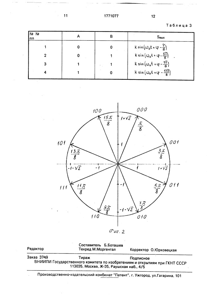 Модулятор фазоманипулированных сигналов (патент 1771077)