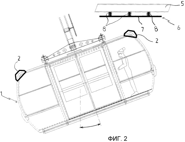 Устройство для перевозок по канатной дороге, оборудованное средствами амортизации (патент 2481213)