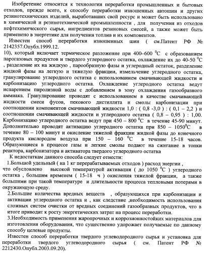 Способ и устройство для переработки резиновых отходов (патент 2356731)