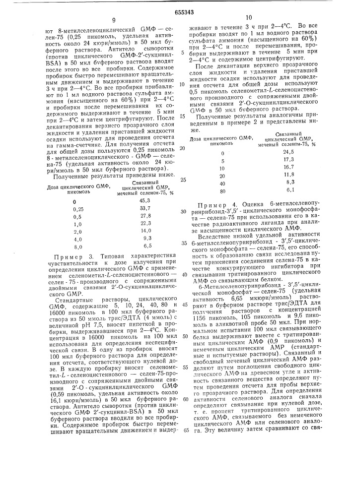 Способ качественного и количественного определения циклических нуклеотидов (патент 655343)