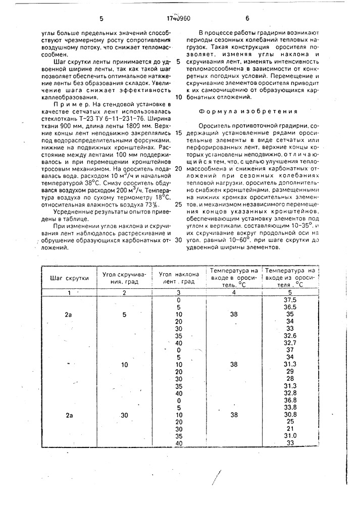 Ороситель противоточной градирни (патент 1740960)