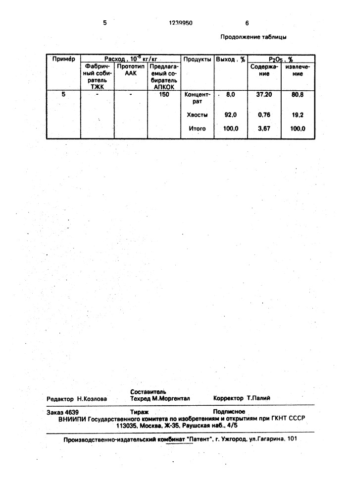 Способ обогащения фосфорсодержащих руд (патент 1239950)