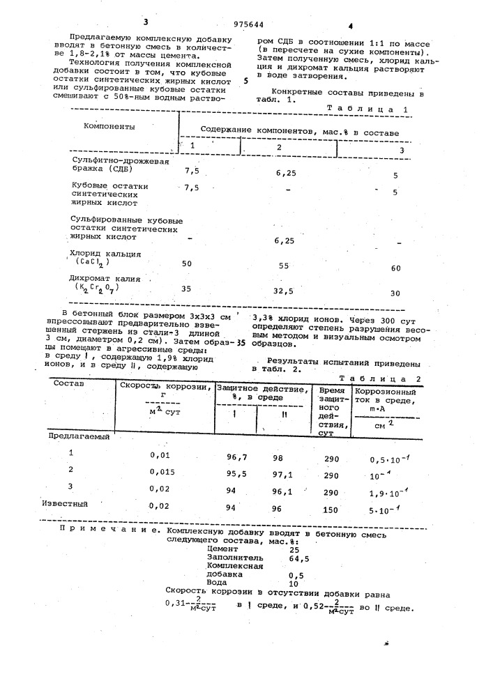 Комплексная добавка для бетонной смеси (патент 975644)