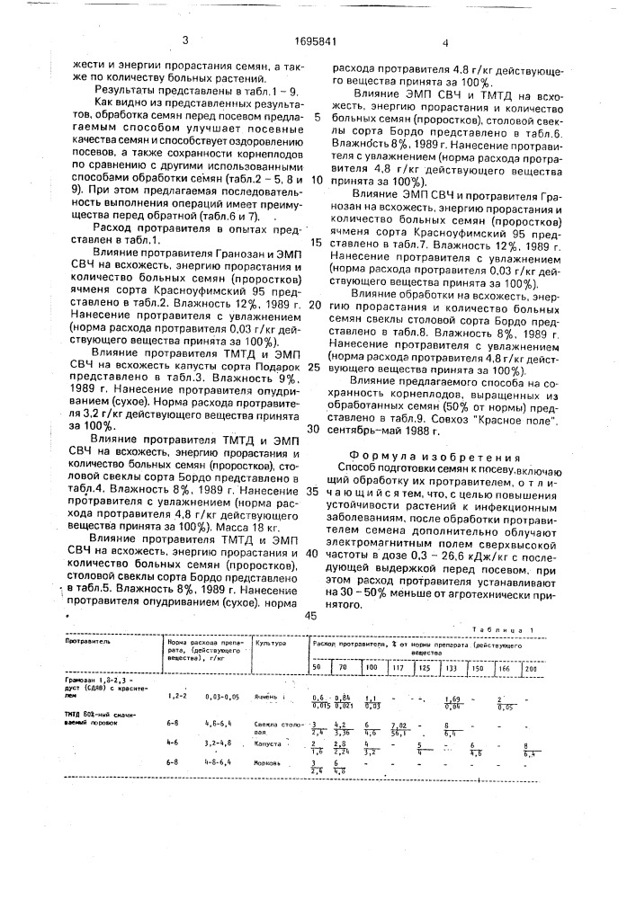 Способ подготовки семян к посеву (патент 1695841)