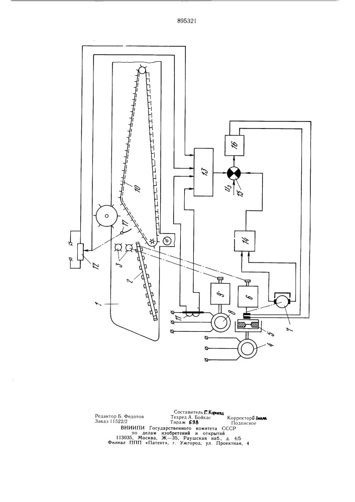 Способ регулирования подачи измельченной растительной массы из приемо-загрузочного устройства (патент 895321)