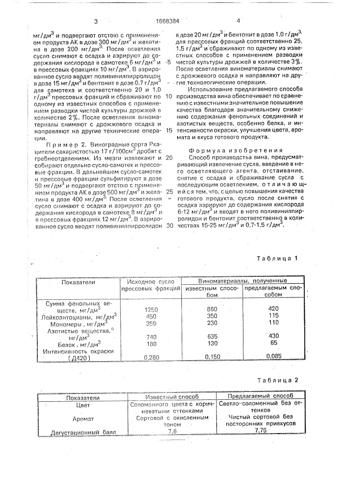 Способ производства вина (патент 1668384)