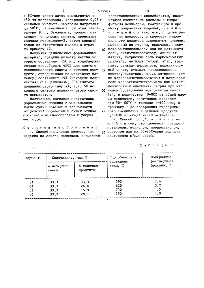 Способ получения формованных изделий на основе целлюлозы (патент 1512987)