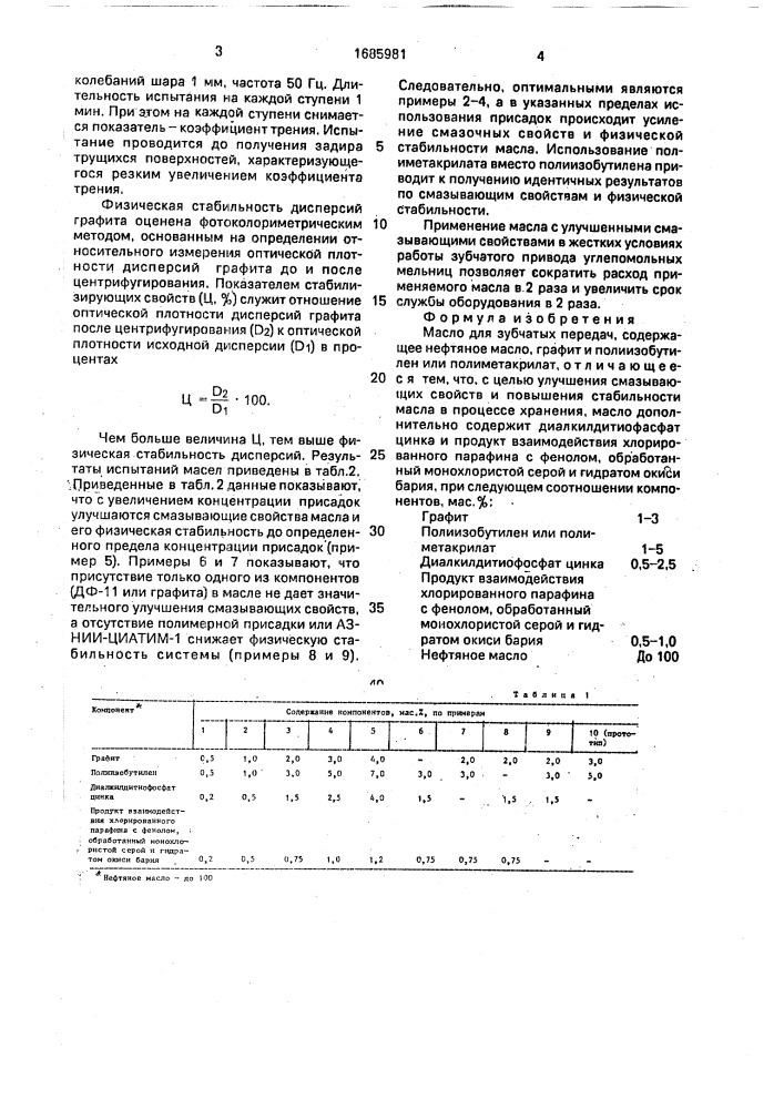 Масло для зубчатых передач (патент 1685981)
