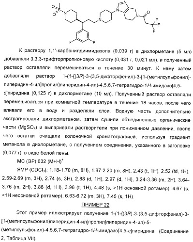 Производные пиперидина в качестве модуляторов хемокинового рецептора ccr5 (патент 2368608)