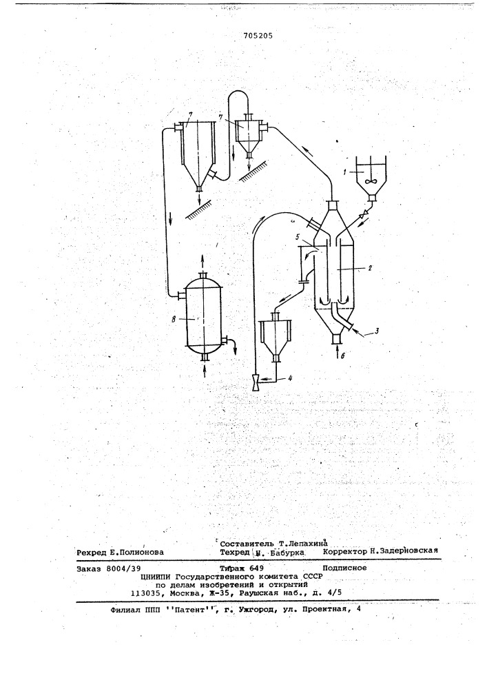 Способ термической обработки высококонцентрированных растворов в кипящем слое (патент 705205)