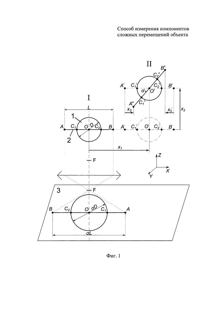 Способ измерения компонентов сложных перемещений объекта (патент 2610425)