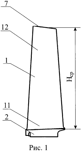 Лопатка рабочего колеса ротора компрессора низкого давления газотурбинного двигателя (варианты) (патент 2581980)
