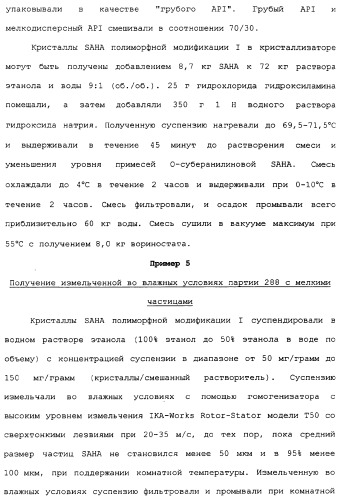 Композиции субероиланилид-гидроксаминовой кислоты и способы их получения (патент 2354362)