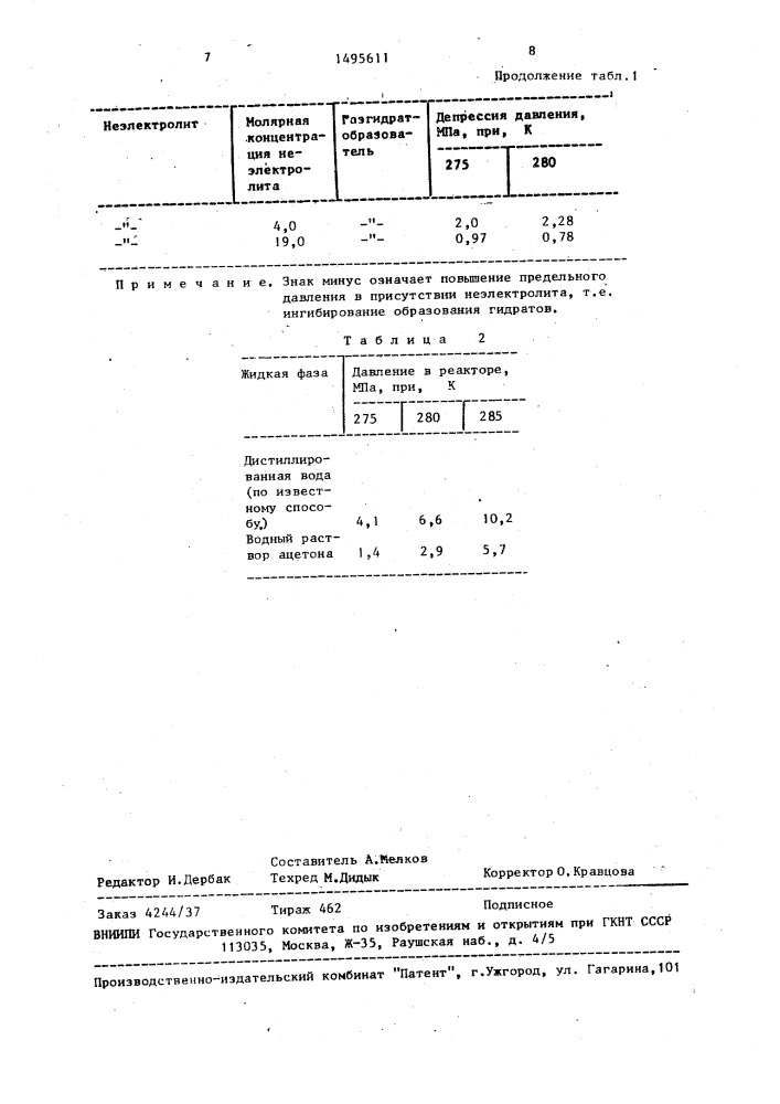 Способ получения газовых гидратов (патент 1495611)