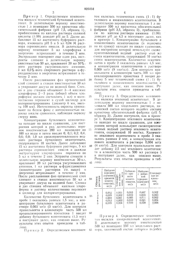 Способ количественного определенияпримеси ксантогенатов b водныхрастворах (патент 828034)
