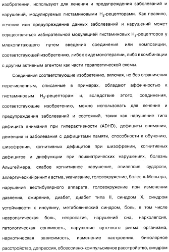 Производные бензотиазолциклобутиламина в качестве лигандов гистаминовых h3-рецепторов, фармацевтическая композиция на их основе, способ селективной модуляции эффектов гистаминовых h3-рецепторов и способ лечения состояния или нарушения, модулируемого гистаминовыми h3-рецепторами (патент 2487130)