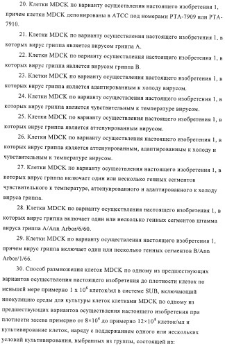Линии клеток почки собаки майдин-дэрби (mdck), поддерживающие рост вирусов до высоких титров, и способ применения этих клеток в биореакторе (патент 2487935)