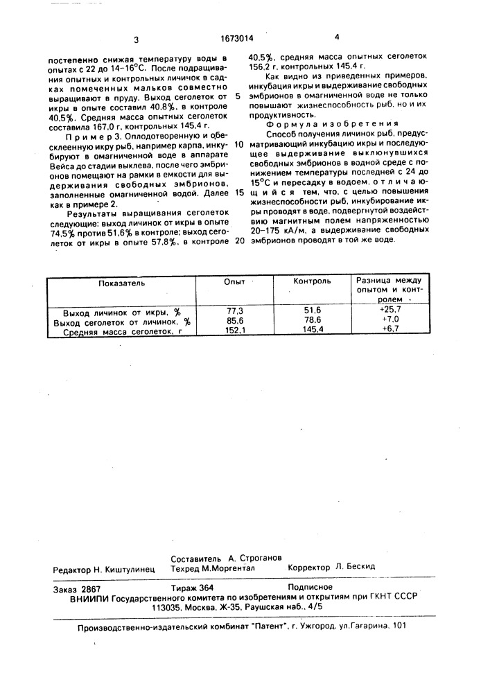 Способ получения личинок рыб (патент 1673014)