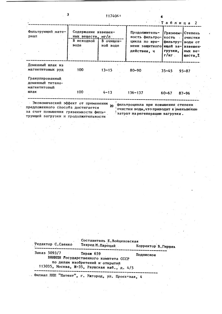 Способ очистки воды от взвешенных веществ (патент 1174061)