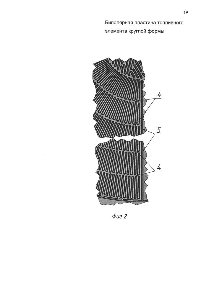 Биполярная пластина топливного элемента круглой формы (патент 2626463)