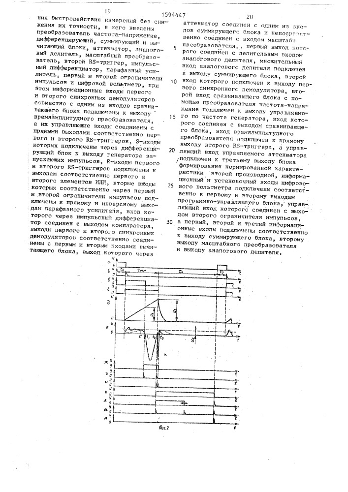 Устройство для автоматического измерения параметров резонансных контуров (патент 1594447)