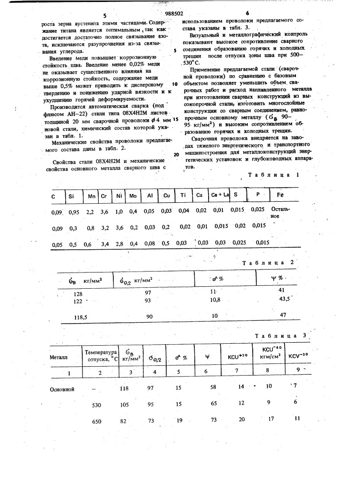 Состав стали (патент 988502)