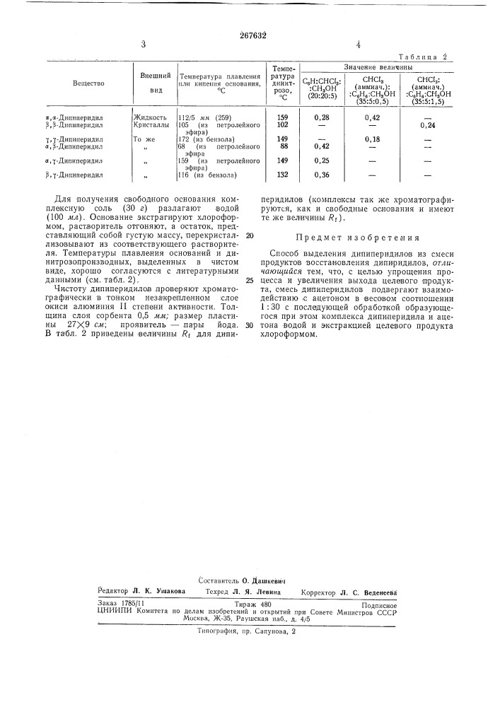 Способ выделения дйпйпёрйдилов (патент 267632)