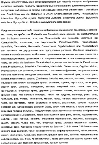 Способ получения полиненасыщенных кислот жирного ряда в трансгенных организмах (патент 2447147)