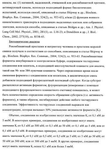 Соединения и композиции в качестве ингибиторов протеазы, активирующей каналы (патент 2419626)