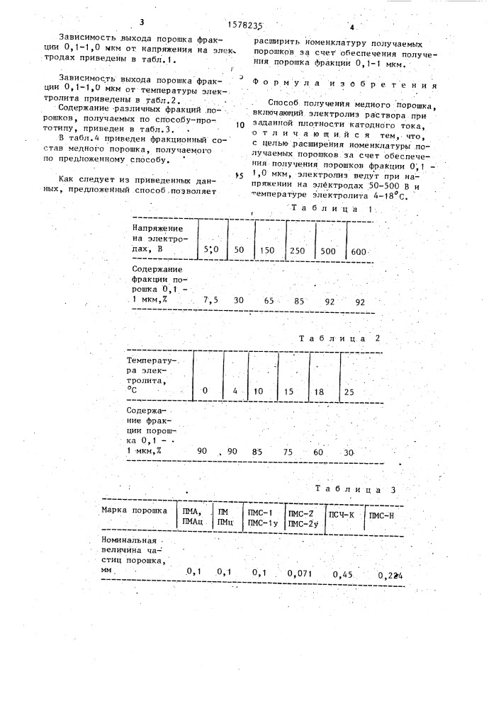 Способ получения медного порошка (патент 1578235)