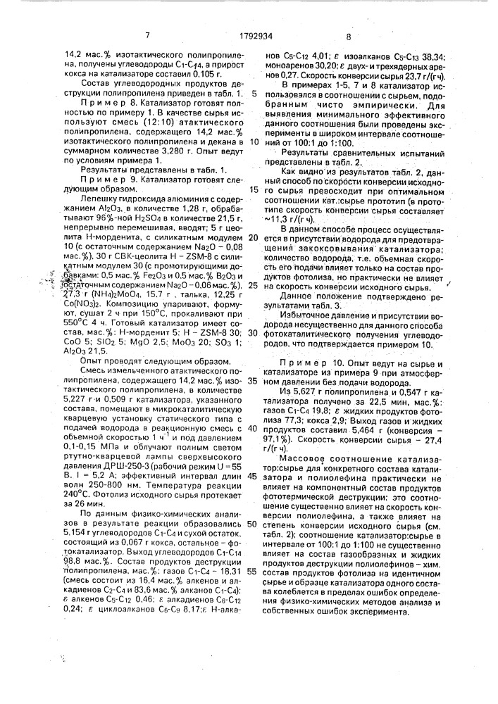 Способ получения углеводородов и катализатор для его осуществления (патент 1792934)