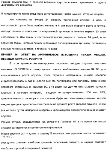 Фармацевтический препарат и способ лечения злокачественных опухолей у человека с помощью аргининовой депривации (патент 2335539)