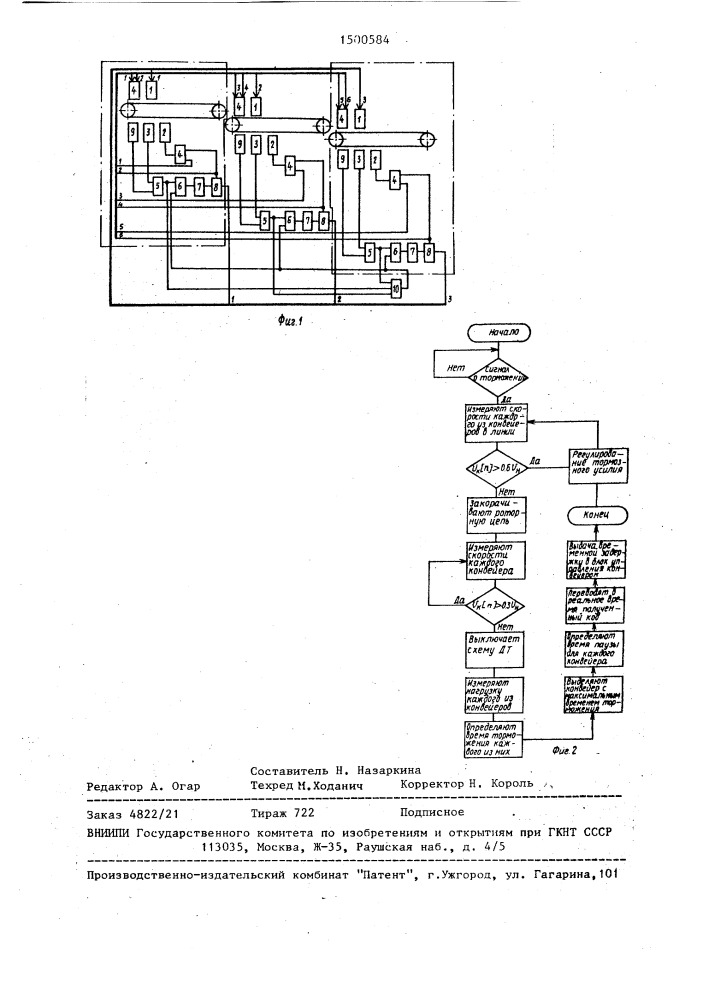 Система управления конвейерной линией (патент 1500584)
