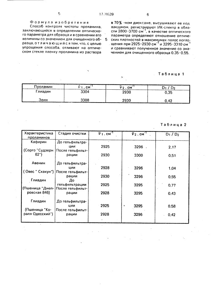 Способ контроля чистоты проламина (патент 1778639)