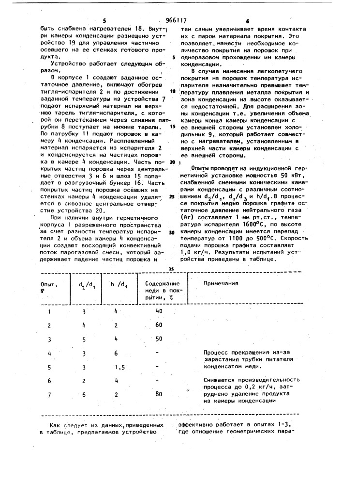 Устройство для нанесения покрытий на порошок (патент 966117)