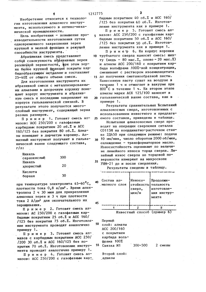 Абразивная смесь (патент 1212775)