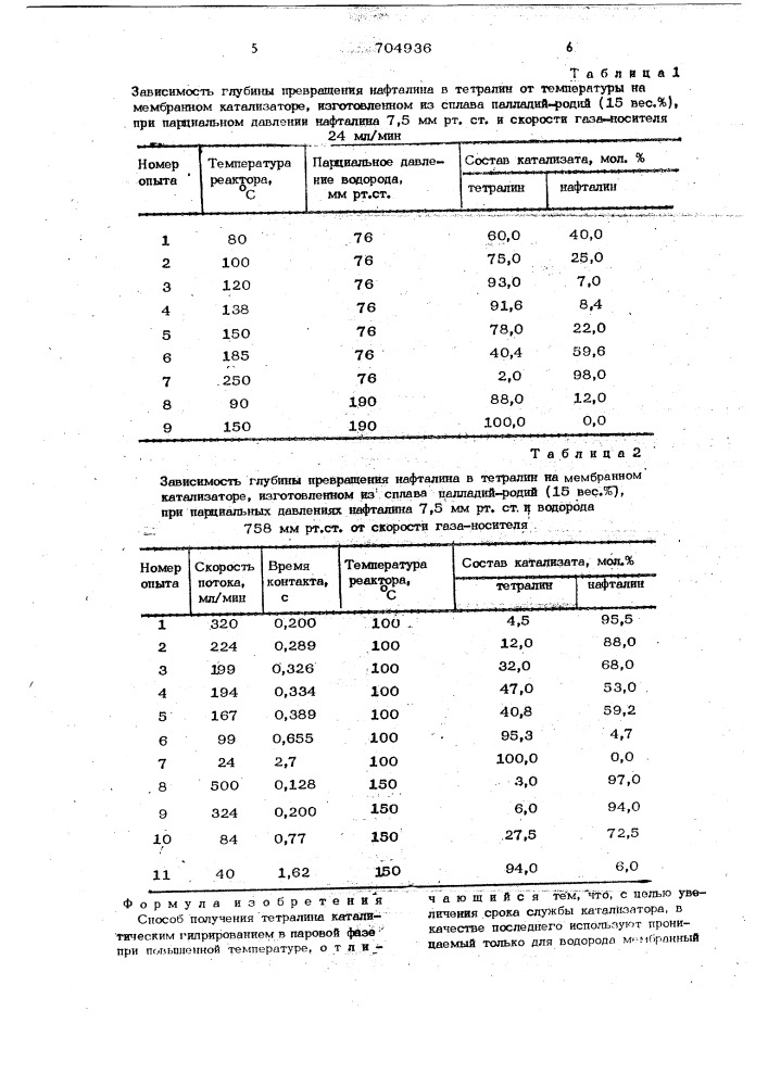 Способ получения тетралина (патент 704936)