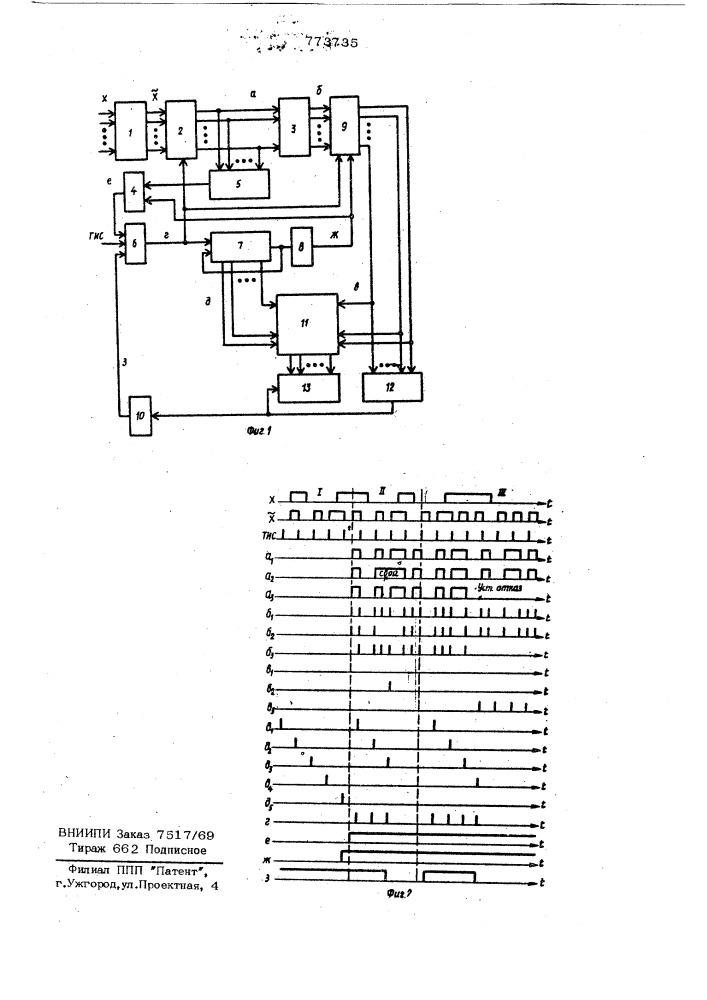 Устройство для контроля памяти (патент 773735)