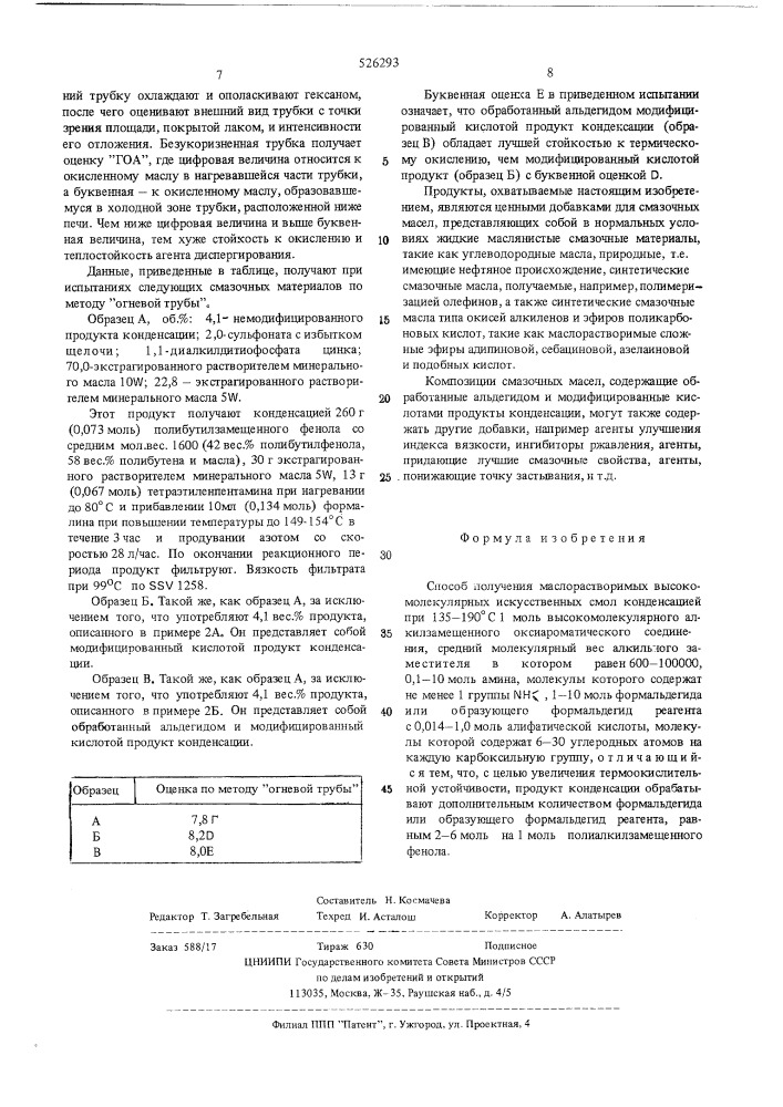 Способ получения маслорастворимых высокомолекулярных искусственных смол (патент 526293)