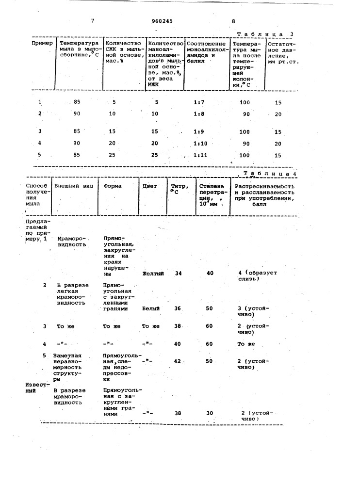 Способ получения твердого туалетного мыла (патент 960245)