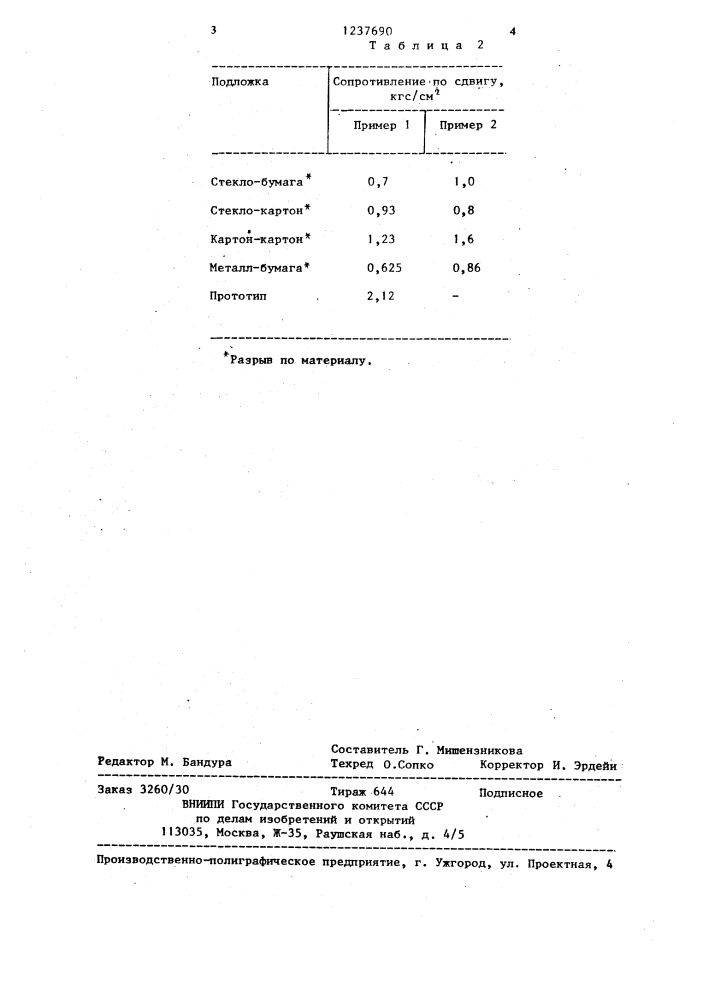 Клеевая композиция для этикеток (патент 1237690)