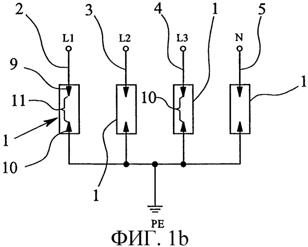 Многополюсная система защиты от перенапряжения и способ обеспечения надежной работы многополюсной системы защиты от перенапряжения (патент 2273929)