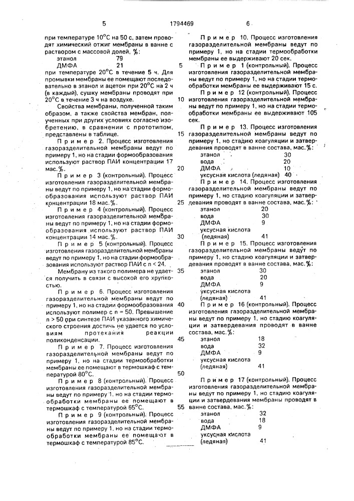 Способ изготовления газоразделительной мембраны (патент 1794469)