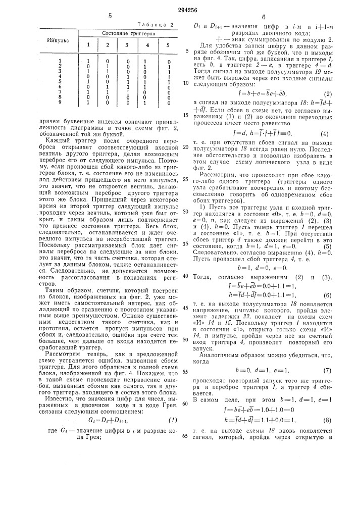 Счетчик импульсов (патент 293256)