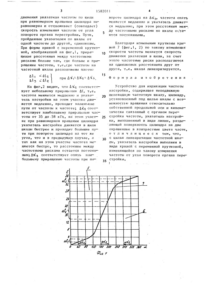 Устройство для индикации частоты настройки (патент 1582011)