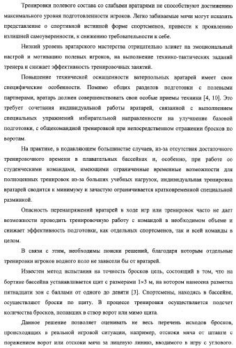 Макет-имитатор вратаря в водном поло, тренировочная плавучая кассета для ватерпольных мячей, способ экспериментальной оценки координационной выносливости спортсменов в технике атакующих бросков в водном поло, способ тренировки игроков в водном поло с использованием специализированных тренажерных устройств, система контроля атакующих бросков в водном поло (патент 2333026)