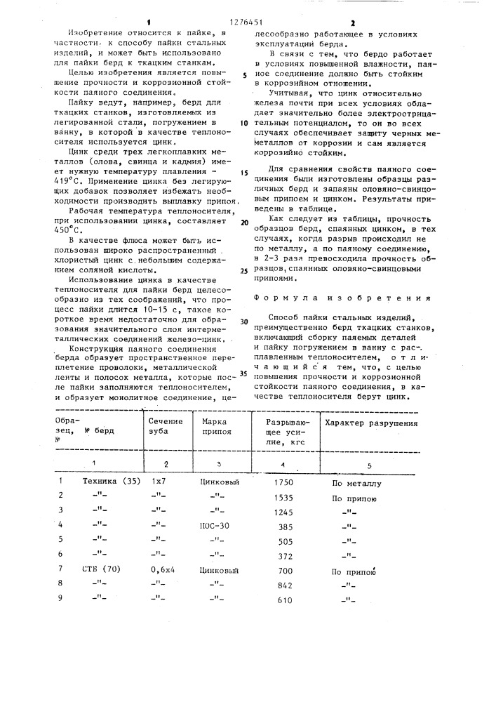 Способ пайки стальных изделий (патент 1276451)